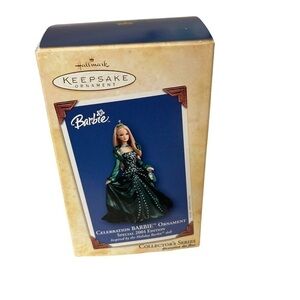 Barbie celebration hallmark collector ornament, 2004 edition with box.